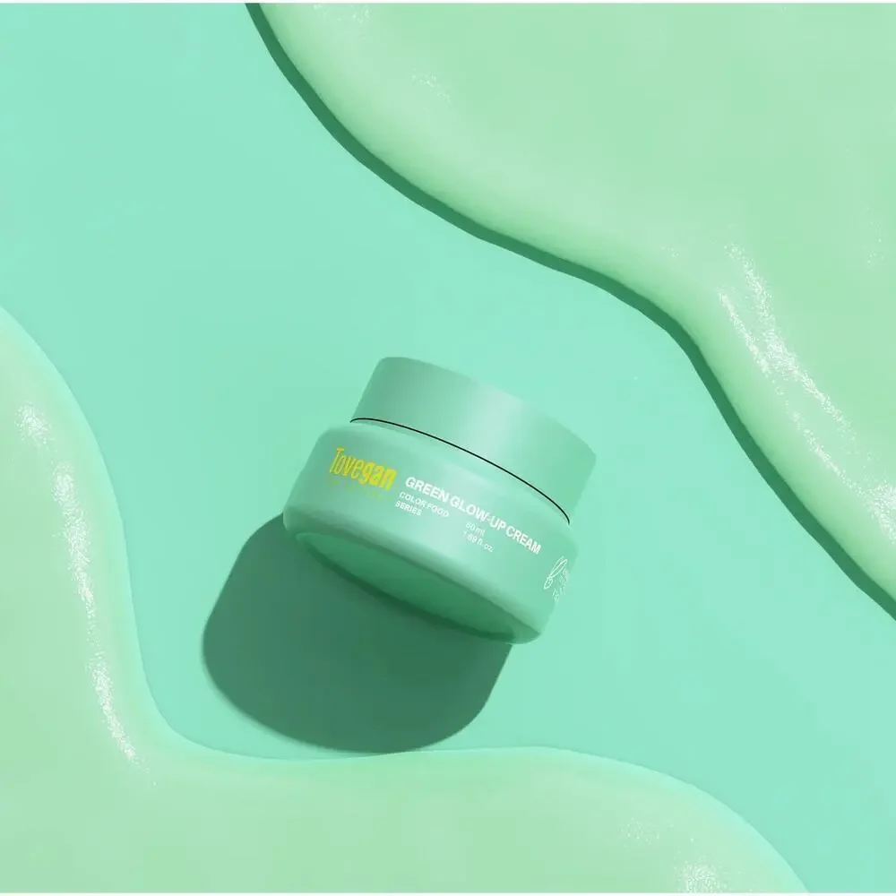 Tovegan Green Glow-Up Cream Color Food Series Moisturizer 50ml K-Beauty New‎